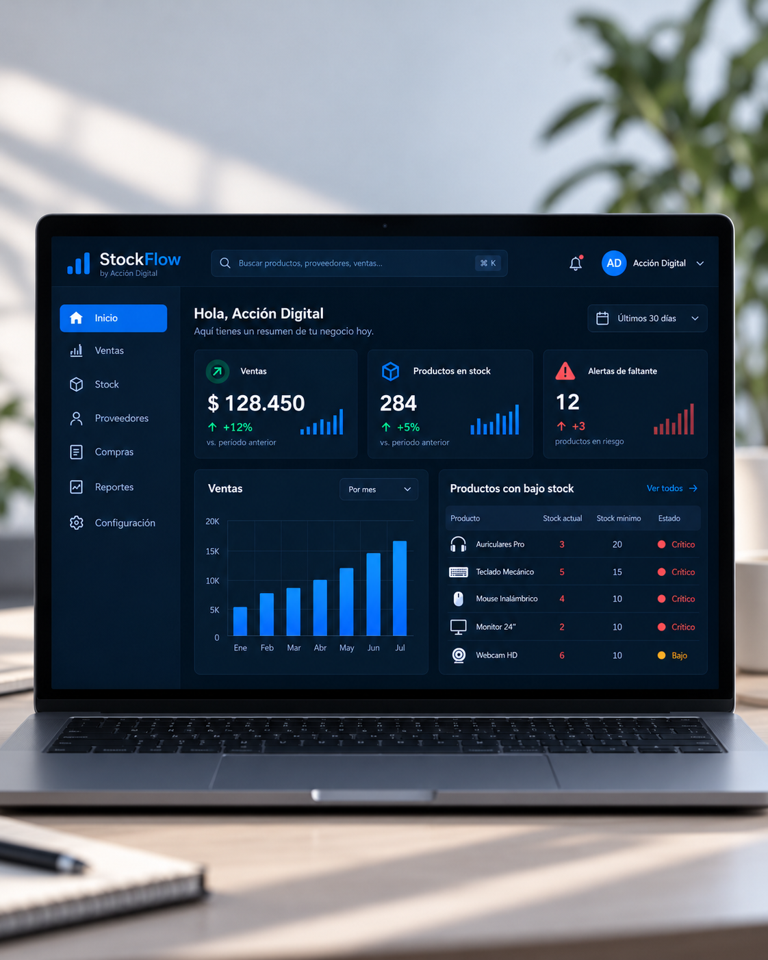 Vista del proyecto StockFlow
